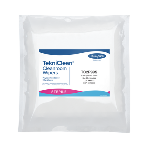  TekniClean® Sterile Polyester Knit Wiper, Sealed Edge, 9″x9″