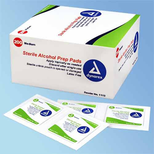 1113 Dynarex Sterile Alcohol Pads, 200/box