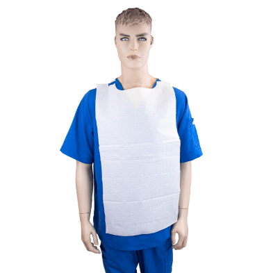 Dynarex Disposable Adult Bibs, Overhead Closure, White, 300/case