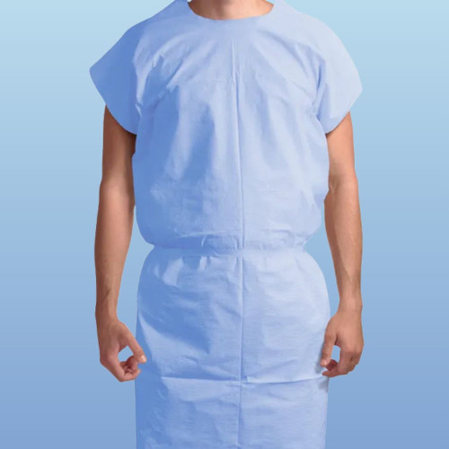 Amazon.com: DMI Hospital Gown, Poly-Cotton Patient Gown with Back Snaps,  Machine Washable, Unisex, One Size Fits up to 2XL, Blue : Health & Household