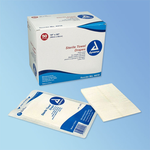 Dynarex Disposable Drape Sheets, Sterile, Plain, 18" x 26"