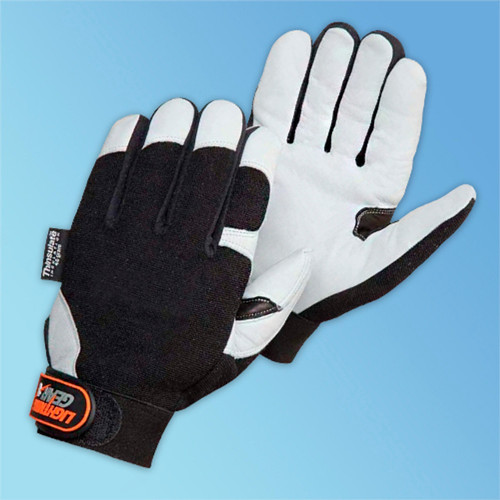 Liberty Safety 856 Lightning Gear Reinforcer Winter Mechanic's Glove, Black/White, 1 pair