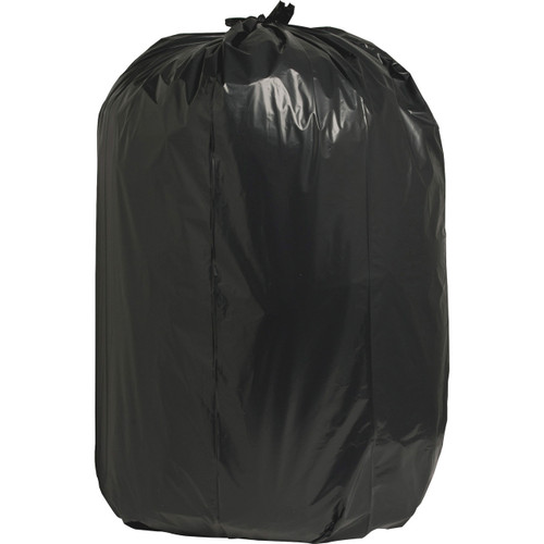 EcoStrong Plus PCRL3858SHK 55-60 Gallon 1.35 Mil 38 x 58 Low Density  Medium-Duty Linear Black Can Liner / Trash Bag - 100/Case