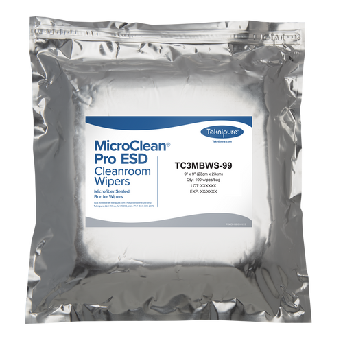  MicroClean™ Pro Microfiber Sealed Border, 9″x9″, ESD bag