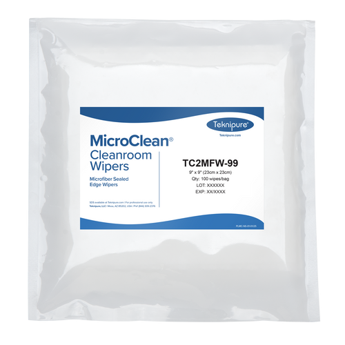 Teknipure MicroClean Ultrasonic Sealed Edge Woven Microfiber Cleanroom Wipers, 1000/case
