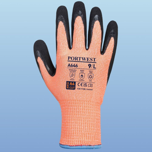 Arctic Tuff Latex Double-Coated Thermal Glove, Hi-Vis Orange/Black, Cut Level A2, 12/pair