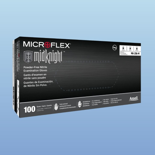 Ansell MICROFLEX® MidKnight™ MK-296 Black Nitrile Exam Gloves