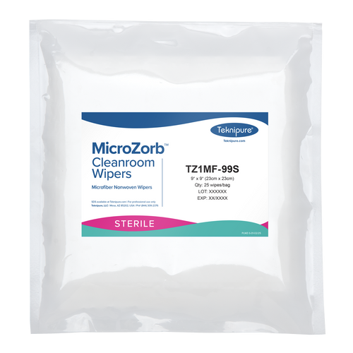 MicroZorb™ Sterile Microfiber Nonwoven Cleanroom Wipers, 9″x9″