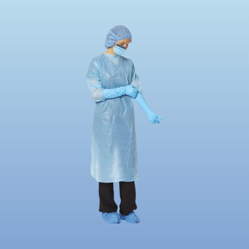 Medline Polyethylene Isolation Gowns, with Thumb Loop