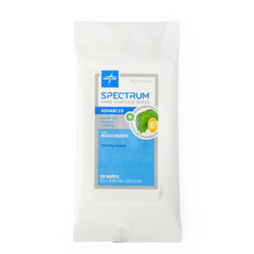 Spectrum Hand Sanitizer Wipes with 70% Ethyl Alcohol