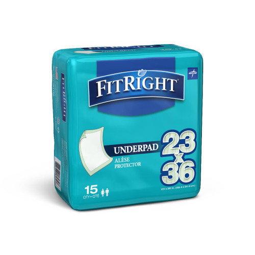 FitRight Underpads, 23" x 36', 15/bag