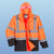 Portwest US366 Hi-Vis Contrast Rain Jacket, Orange with Black Bottom Panel, ea (US366)