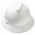 MSA 475369 V-Gard Slotted Full Brim Hard Hat, Fas-Trac III Rachet Suspension, White, ea