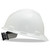 MSA 475358 V-Gard Slotted Cap Style Hard Hat, Fas-Trac III Rachet Suspension, White, ea