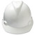 MSA 475358 V-Gard Slotted Cap Style Hard Hat, Fas-Trac III Rachet Suspension, White, ea