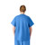 Unisex Disposable Blue Scrub Shirts, Round Neck, 30/case, 6 Sizes