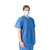 Unisex Disposable Blue Scrub Shirts, Round Neck, 30/case, 6 Sizes