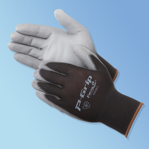 Liberty Safety SP4638 P-Grip Polyurethane Coated Glove, Gray/Black, 12/pair