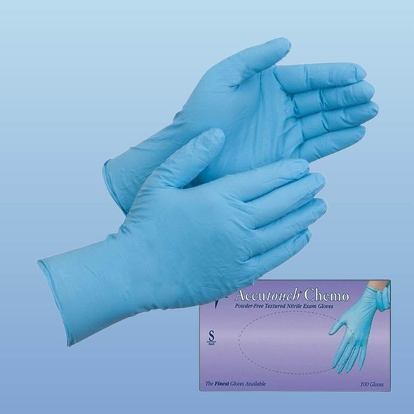  MDS19208 Accutouch Chemo Nitrile Exam Gloves, Blue, 4.1 mil thick