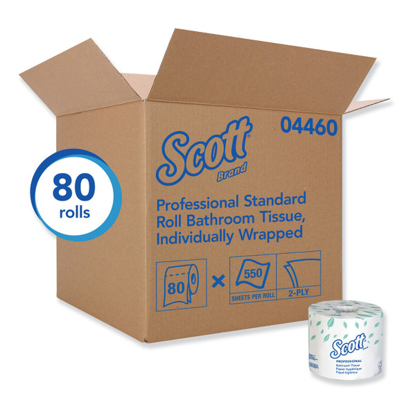 04460 Scott 2 Ply Toilet Tissue, 605/roll, 80 rolls/case