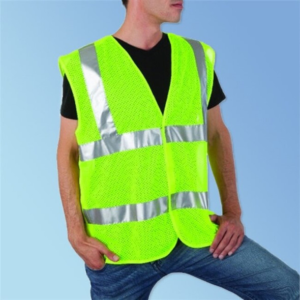 HiVizGard C16005G 5 Point Breakaway Mesh Vest, Class 2, Lime Green, Orange