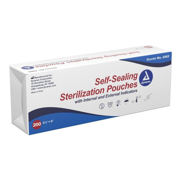 Dynarex Sterilization Pouches, 3.5 x 9 in., 200/box