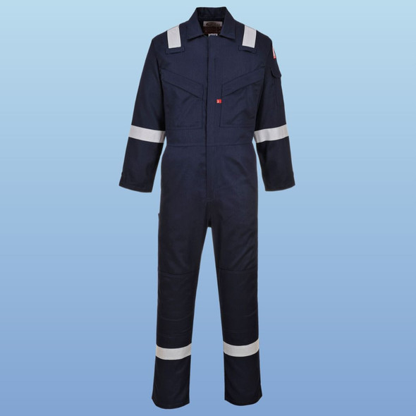  UFR21NAR Portwest UFR21 Reflective Arc Rated FR Coverall, Navy or Orange