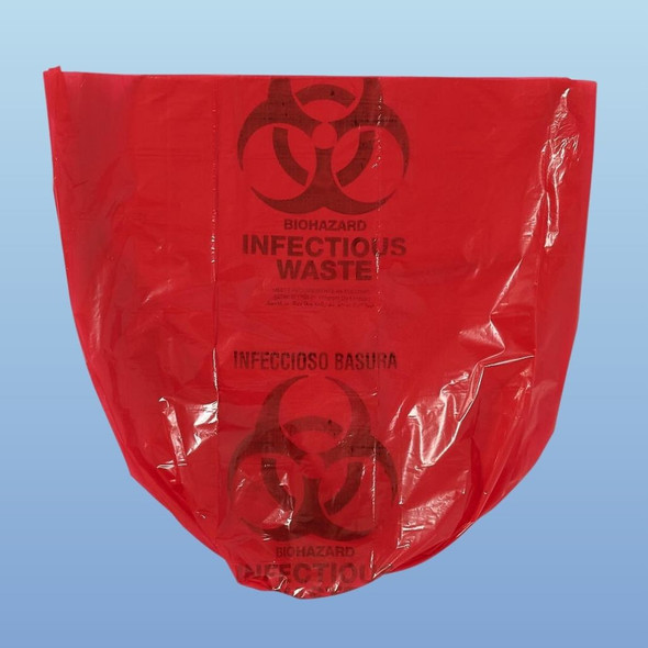Medline Biohazard Can Liner, 24 x 24 in., 10 gal, 500/cs