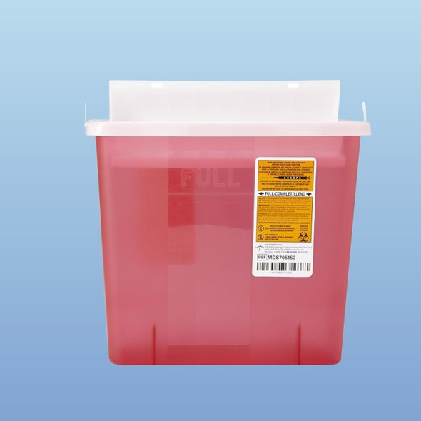 Medline 5 quart Patient Room Sharps Containers, Red or Clear
