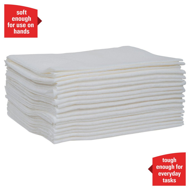 Wypall 05812 White 1/4-Fold Wipes, 12.5 x 12 in., 12 packs/case