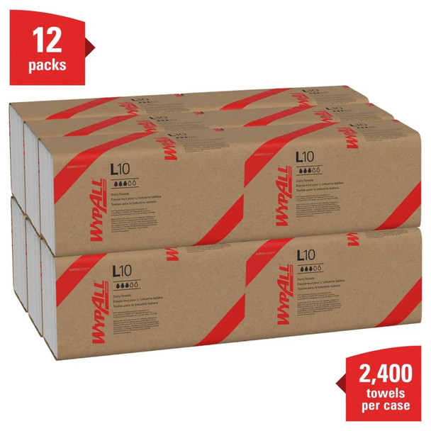 KCC01770 Wypall L10 Sani-Prep Dairy Towels, 9.3 x 10.5 in., 2400/case