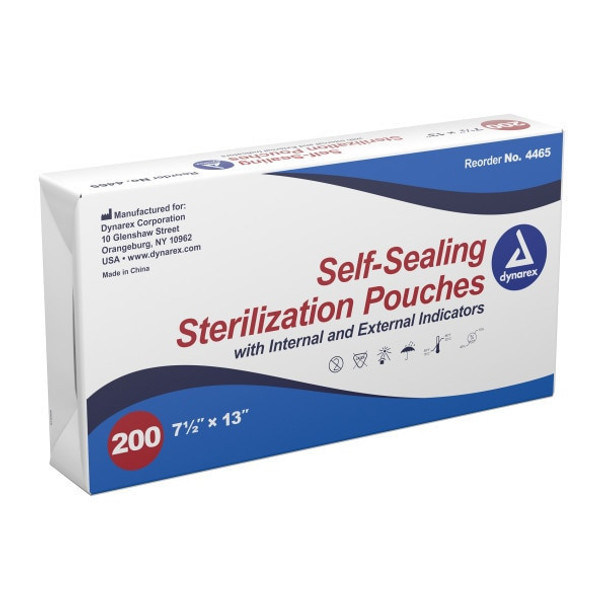   Dynarex Sterilization Pouches, 7.5 x 13 in., 200/box