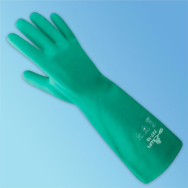 SHOWA 727 Showa 727 13 in. Green Nitrile Glove, 15 mil, 12/pair