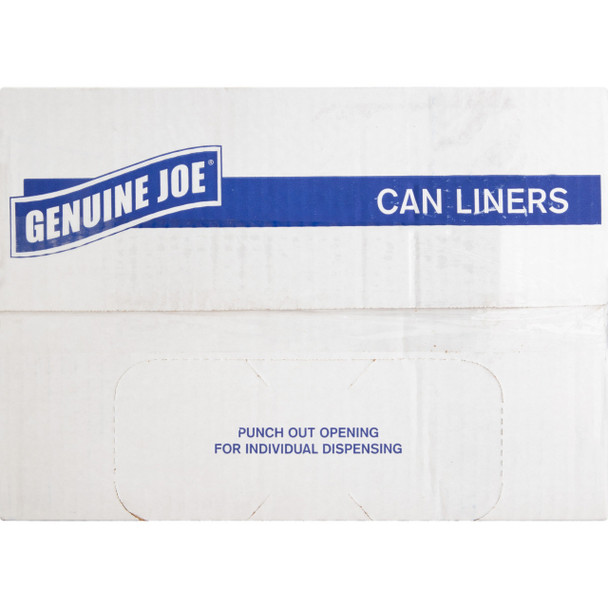 Genuine Joe  Clear Linear Low Density Trash Can Liners, 24 x 23 in., 7-10 gal, .60 mil, 500/case