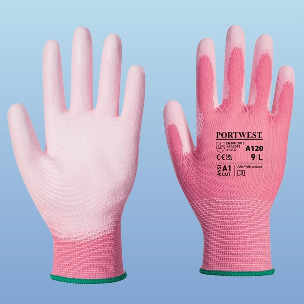   Portwest A120 Polyurethane Coated Glove, 7 Color Options, 12/pr