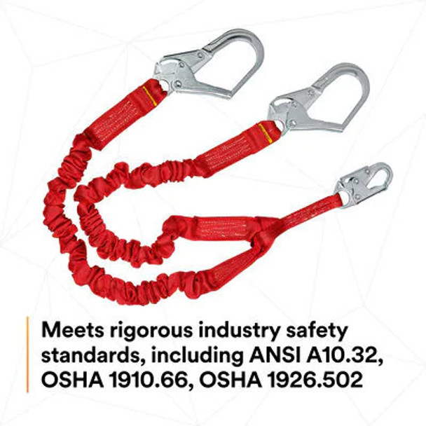 Protecta 1340161 3M Protecta Pro Double Tie-off Shock Absorbing Lanyard, 6 ft, ea