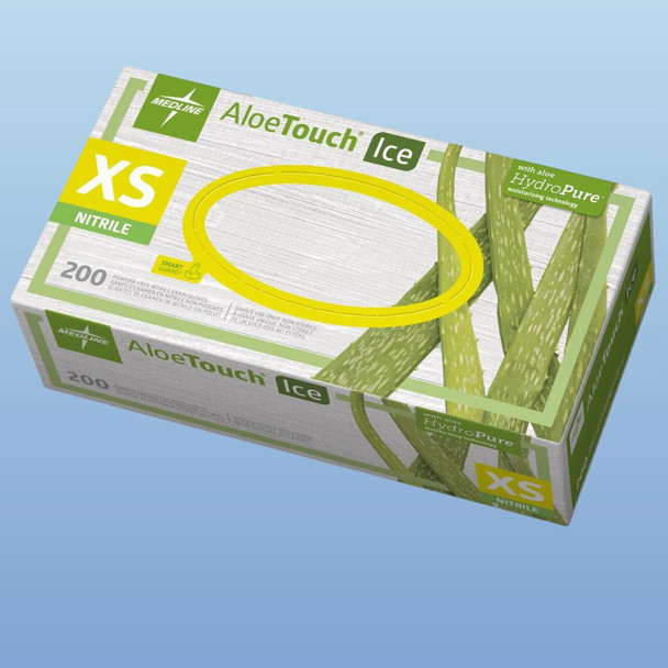 MDS195285 AloeTouch Ice Green Nitrile Exam Glove, 3.6 mil, 200/box