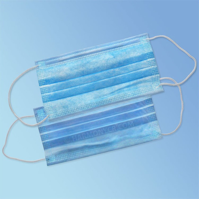 3 Layer Disposable Face Masks, Blue 50/box MEL040B | Harmony Lab and Safety