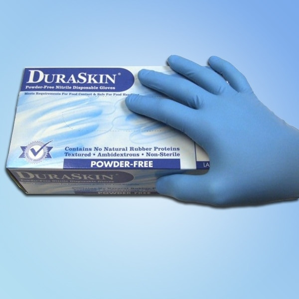 DuraSkin Blue Nitrile Gloves 3.5 mil