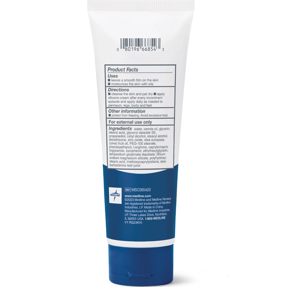 Medline Remedy Essentials Silicone Cream with Zinc Oxide