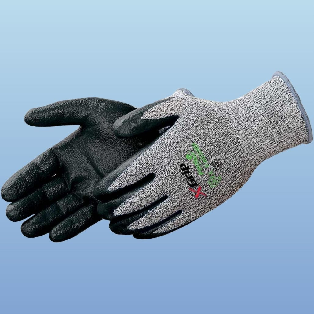 X-Grip Cut Resistant Nitrile Foam Coated Glove, Cut Level A2, Black/Gray,  12/pair