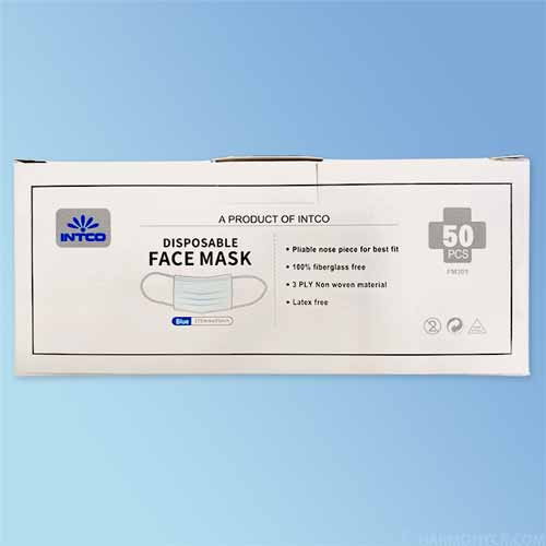 3 Layer Disposable Face Masks, Blue 50/box MEL040B | Harmony Lab