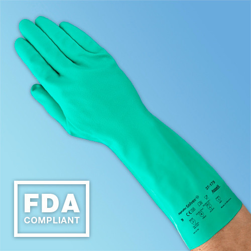 アベル　 Ansell Green Nitrile Flock Lined Glove