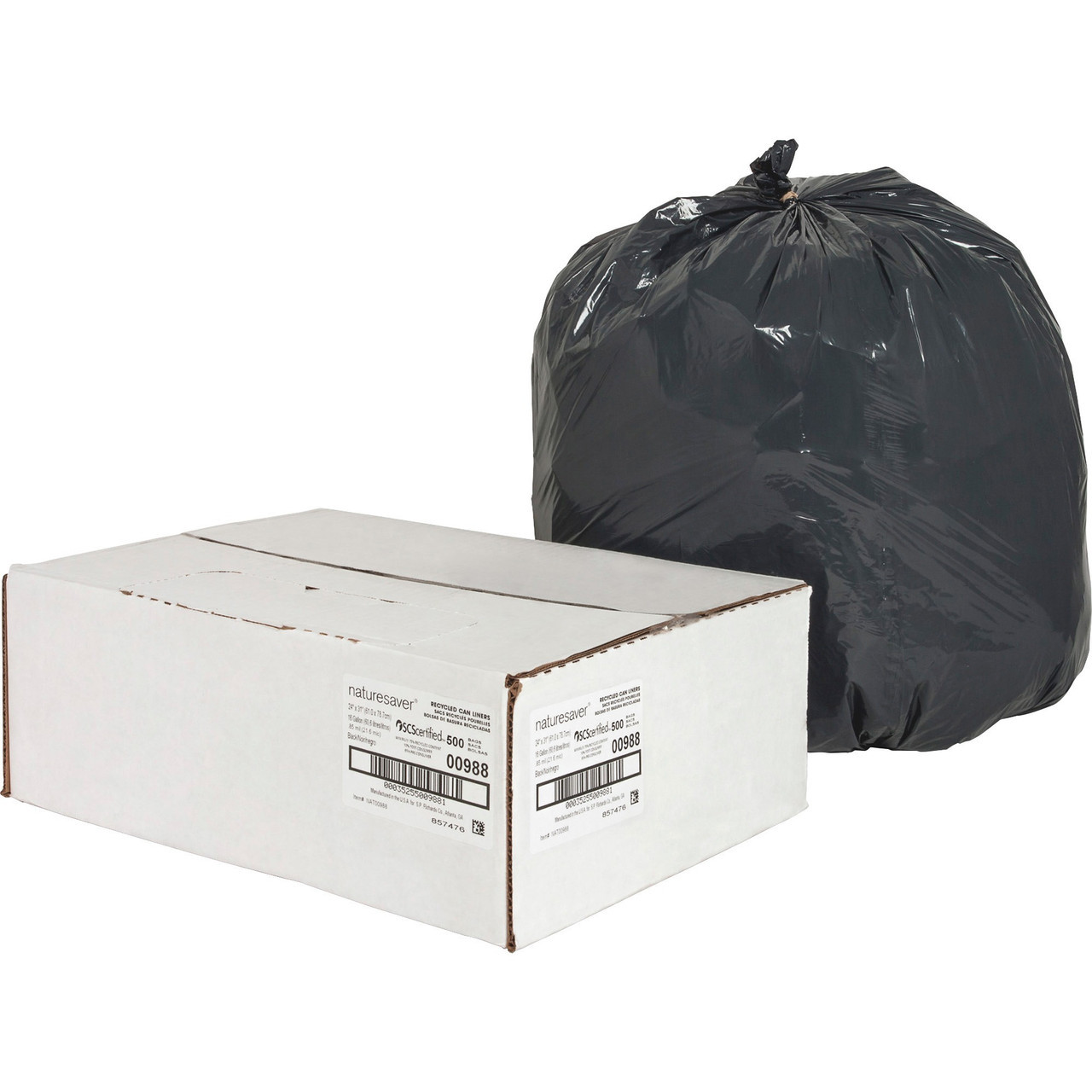 55-60 Gallon Black Trash Bags 38x58 1 Mil 100 Bags-2275