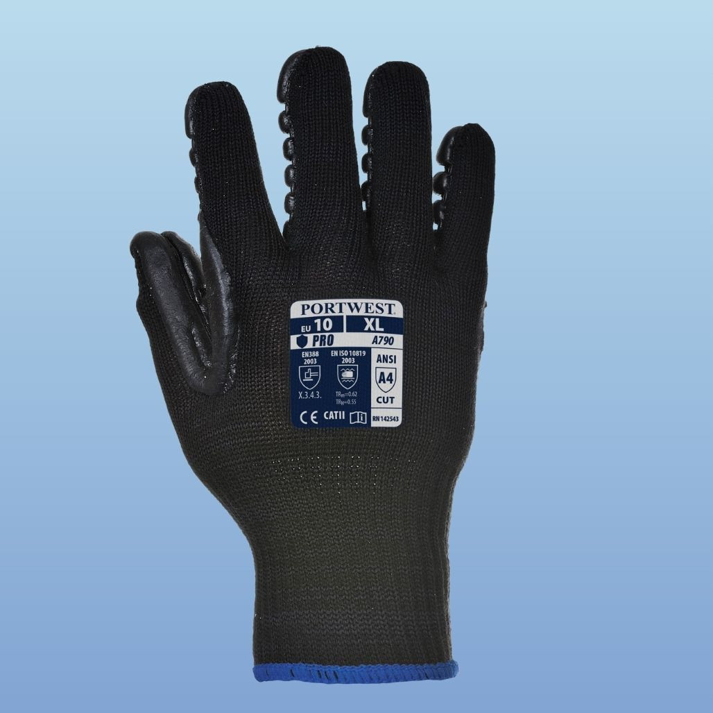 GUANTI DA LAVORO NITRILE ANTISCIVOLO TRASPIRANTI NERO TG. 8M-9L-10XL - Foto 10