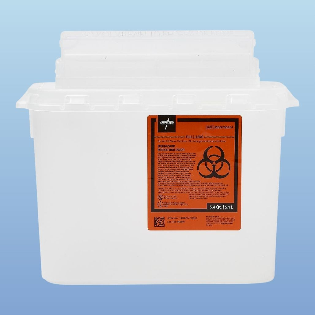 Medline MDS705202 Patient Room Biohazard Sharps Containers