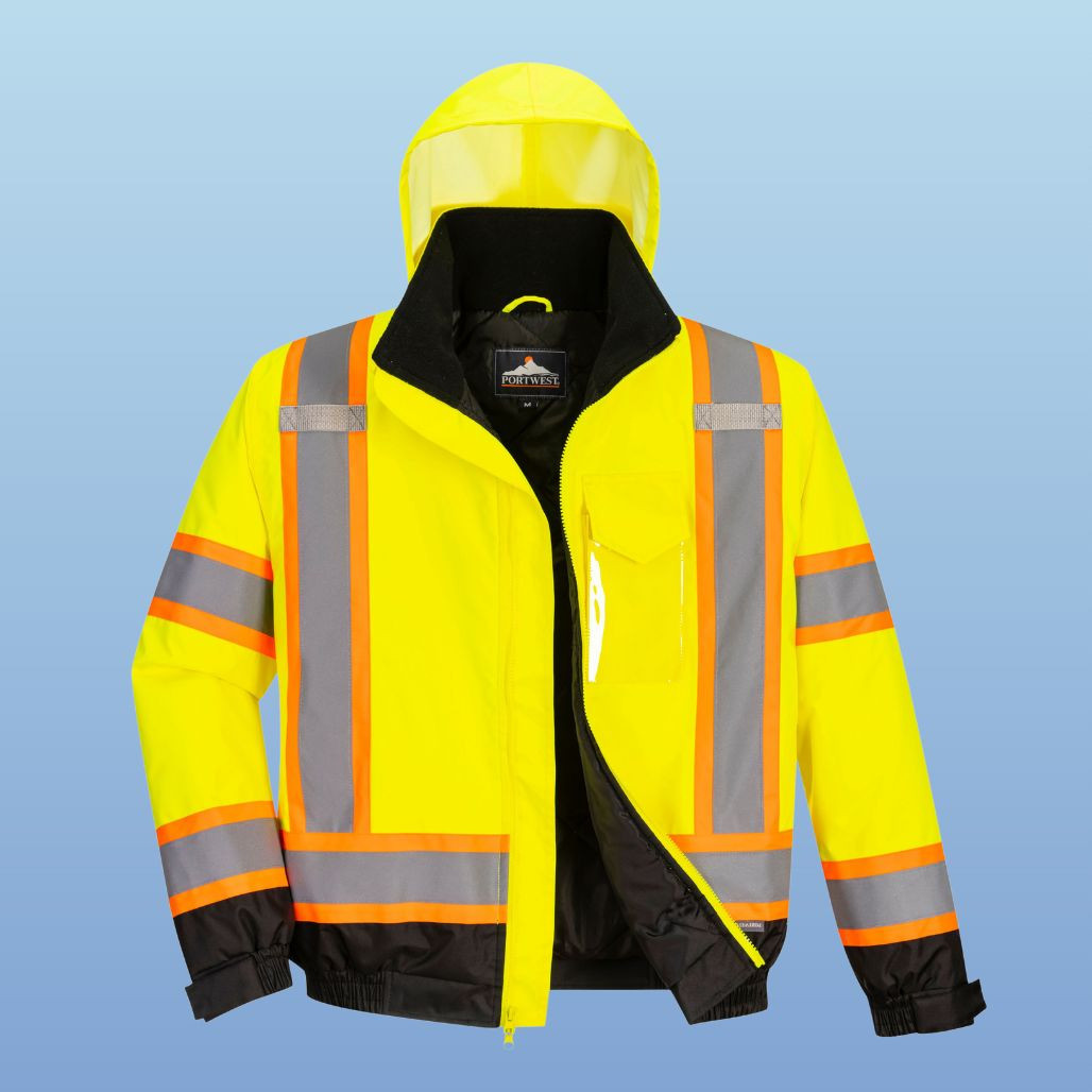 Portwest CA160 Hi-Vis X-Back Bomber Jacket - ANSI Class 3