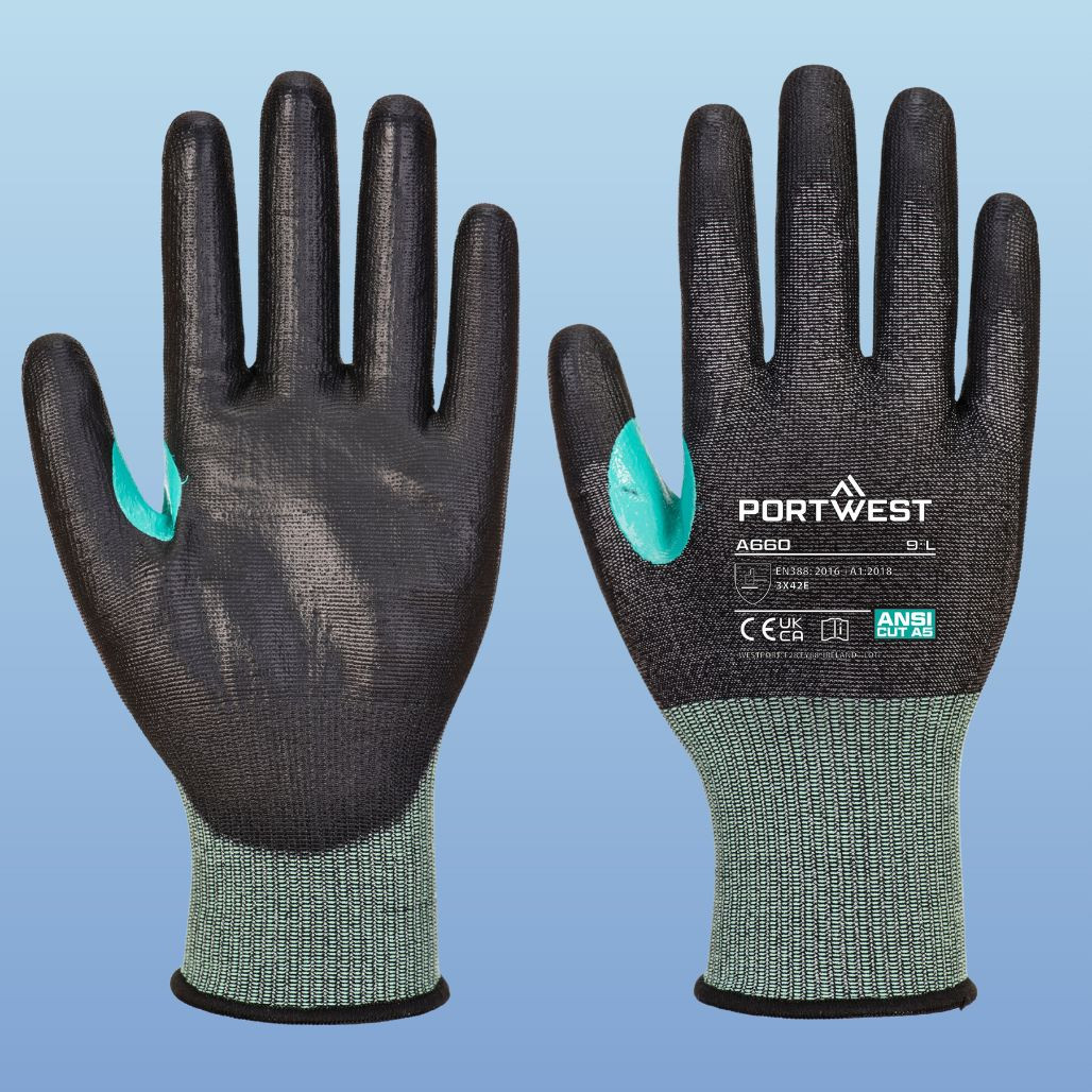 Portwest A722 Anti Impact Nitrile Coated Glove, Cut Level A4, 1/pr