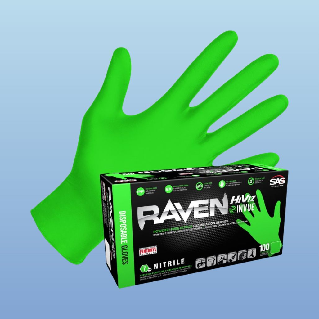 Raven Hi-Viz Nitrile Gloves - Ready to Ship. USA Customer Support.