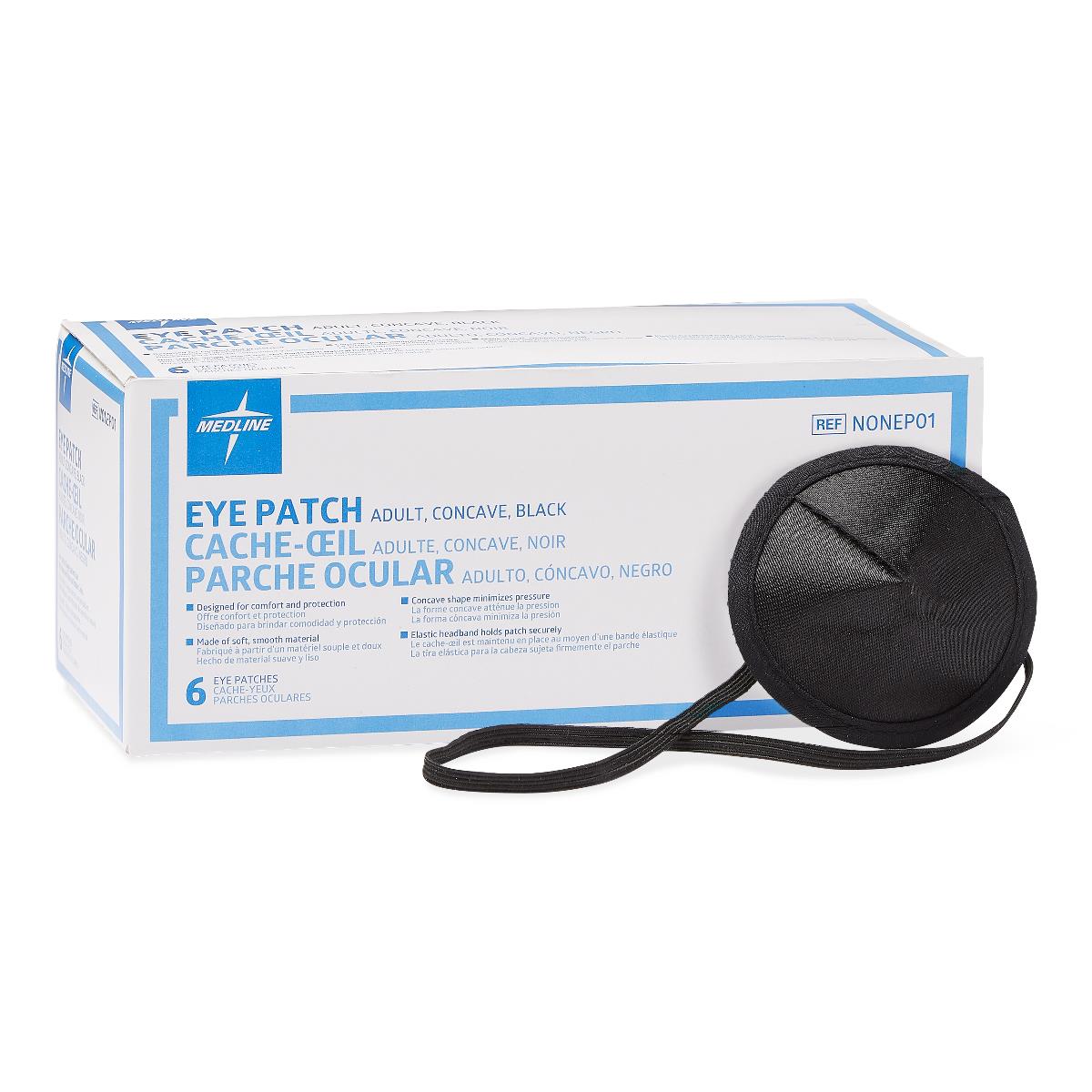 Medline Concave Adult Eye Patch, Black